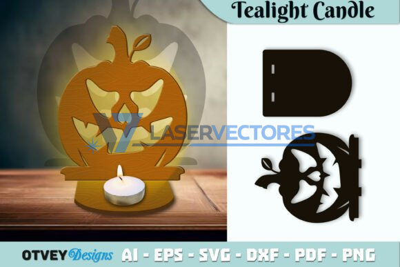 Portavelas de calabaza para velas pequeñas de Halloween - Imagen 6