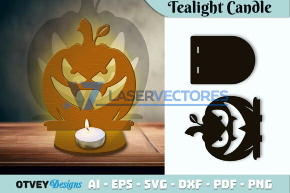 Portavelas de calabaza para velas pequeñas de Halloween - Imagen 8