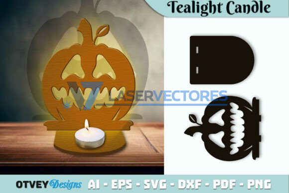 Portavelas de calabaza para velas pequeñas de Halloween - Imagen 12