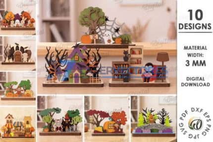 Paquete de soportes de Halloween en capas