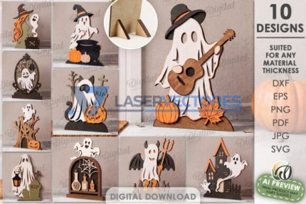 Paquete de soportes para fantasmas de Halloween
