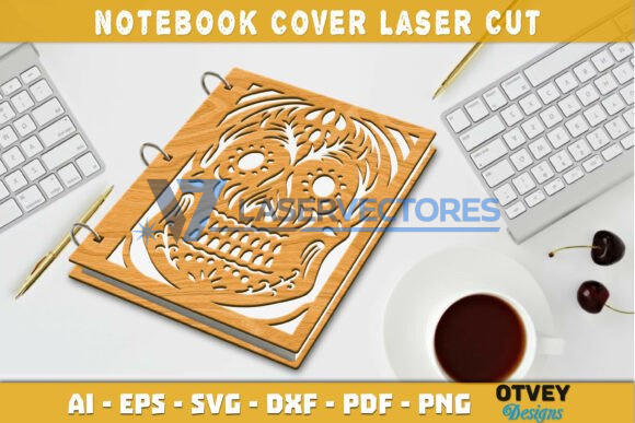 Funda para cuaderno con calavera de flores - Imagen 5