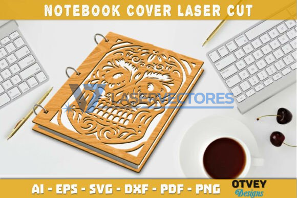 Funda para cuaderno con calavera de flores - Imagen 11