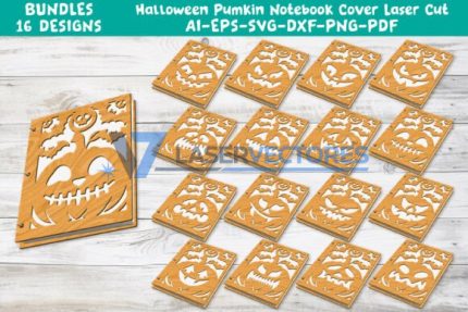 Cubierta de cuaderno con diseño de calabaza de Halloween