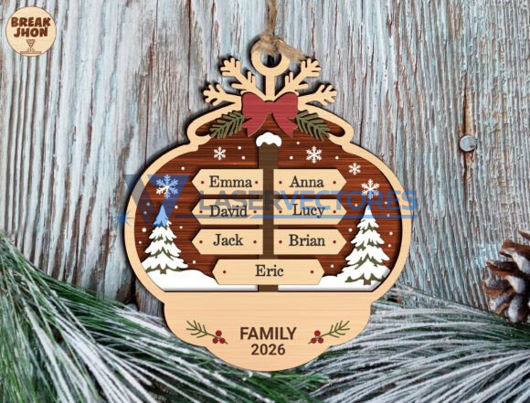 Adorno navideño familiar personalizado - Imagen 2