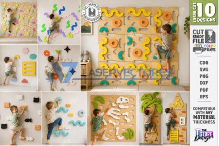 Paquete de paneles para pared de escalada infantil