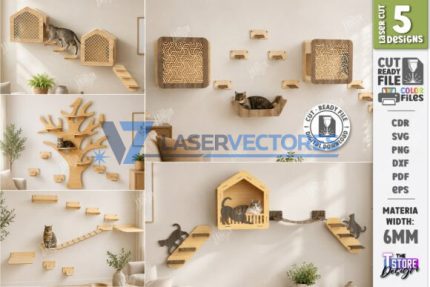 Estantería de pared para gatos