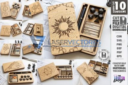 Juego de dados y soporte para miniaturas