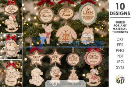 Paquete de adornos navideños para la primera Navidad del bebé