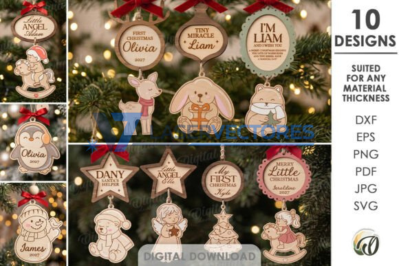 Paquete de adornos navideños para la primera Navidad del bebé