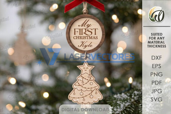 Paquete de adornos navideños para la primera Navidad del bebé - Imagen 6