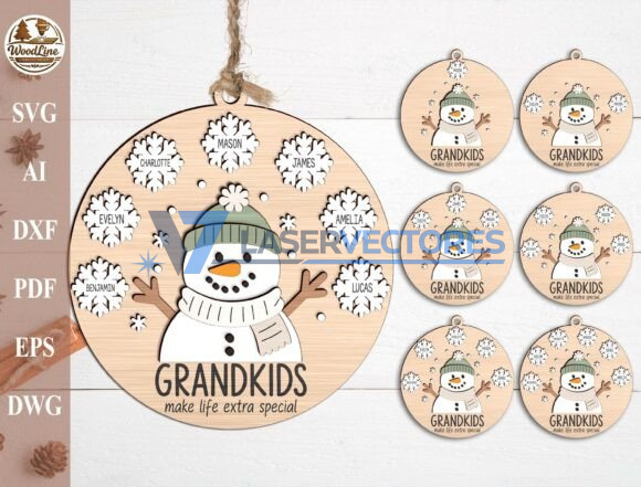 Adorno navideño personalizado para nietos - Imagen 3
