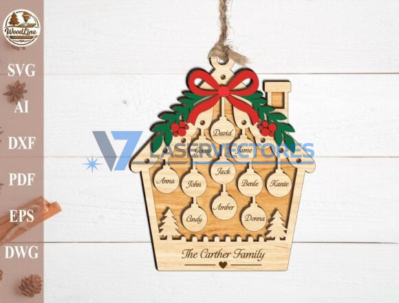 Adorno navideño familiar personalizado - Imagen 2