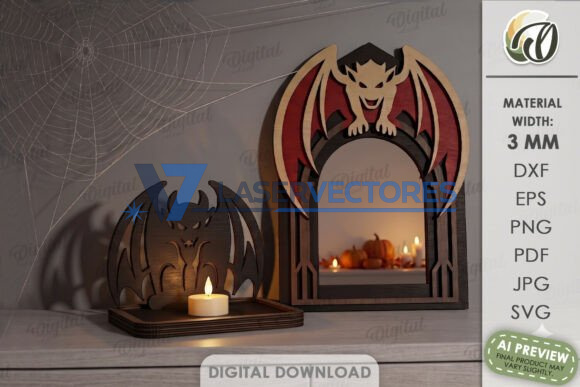 Paquete de portavelas con forma de sombra de Halloween - Imagen 2