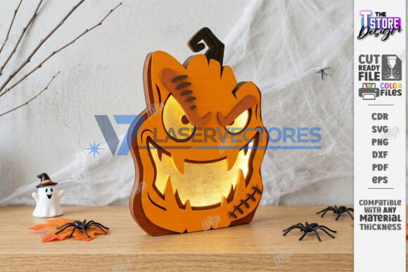 Juego de portavelas de calabaza de Halloween - Imagen 3