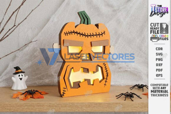 Juego de portavelas de calabaza de Halloween - Imagen 6