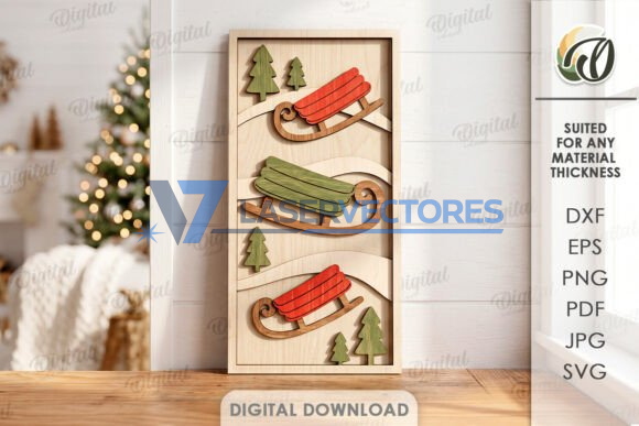 Paquete triple de letreros navideños para pared - Imagen 3