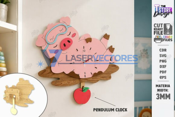 Juego de reloj de pared con péndulo de animales - Imagen 2