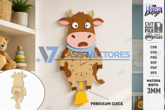 Juego de reloj de pared con péndulo de animales - Imagen 3