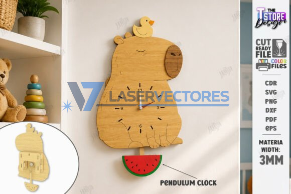 Juego de reloj de pared con péndulo de animales - Imagen 6