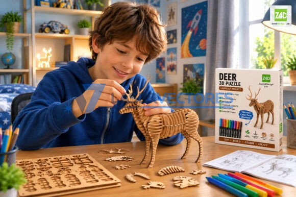 Rompecabezas 3D de ciervo - Imagen 3