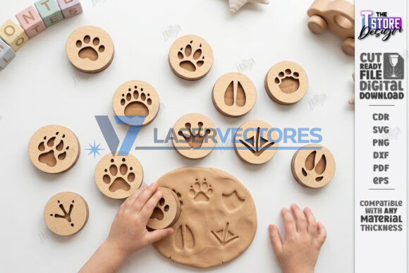Paquete de sellos de madera Montessori - Imagen 2