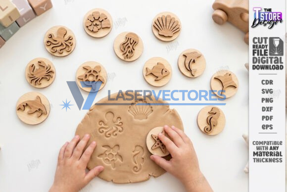 Paquete de sellos de madera Montessori - Imagen 4