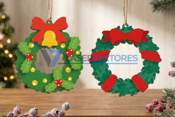 Juego de adornos de coronas navideñas - Imagen 2