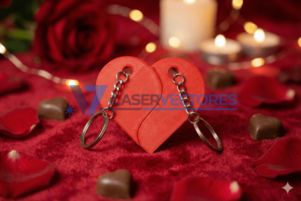 Juego de llaveros para parejas con corazones entrelazados divididos