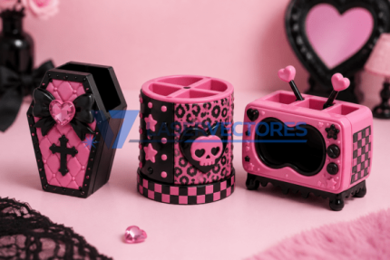 Colección de organizadores de escritorio góticos kawaii