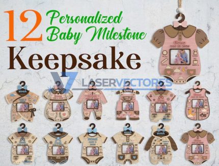Pack de 12 Hitos Personalizados para Bebé con Portafoto