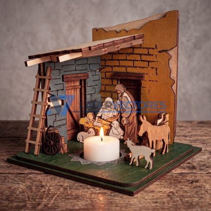 Portavelas belén nacimiento jesucristo pesebre