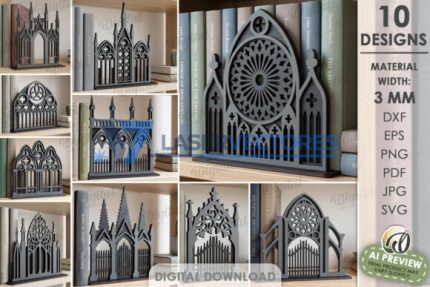 Juego de soportes para estantes de catedral