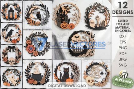 Paquete de coronas de Halloween