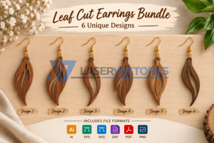 Conjunto de pendientes con forma de hoja