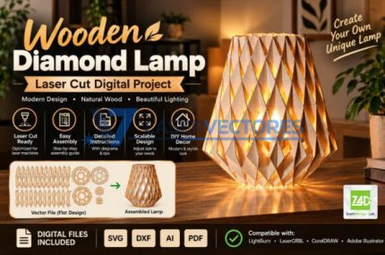 Lámpara de diamante de madera