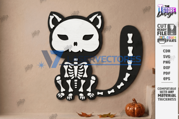 Paquete de gatos esqueleto de Halloween - Imagen 2