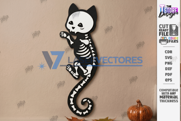 Paquete de gatos esqueleto de Halloween - Imagen 3