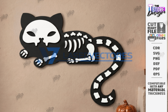 Paquete de gatos esqueleto de Halloween - Imagen 6