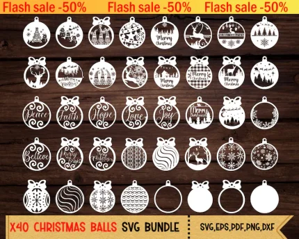 Juego de bolas navideñas