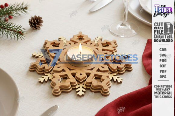 Juego de portavelas navideños de varias capas - Imagen 2