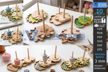 Paquete de soportes de madera para hilo