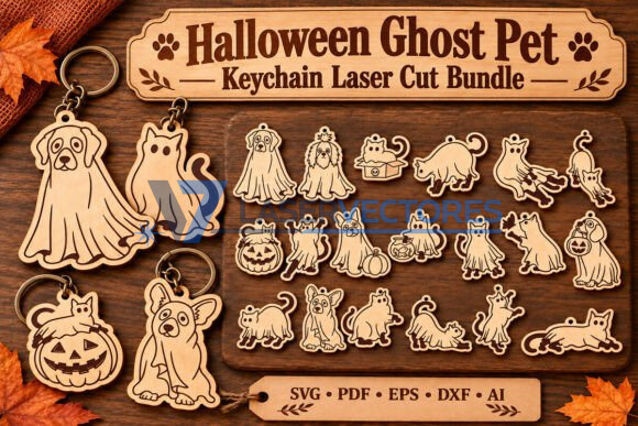Llavero de mascota fantasma de Halloween