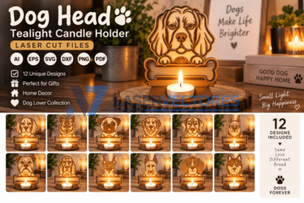 Portavelas de té con forma de perro cabeza