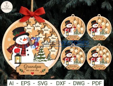 Adorno navideño personalizado para abuelo