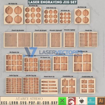 Juego de plantillas profesionales para grabado láser
