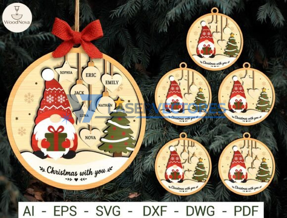 Adorno navideño de gnomo personalizado
