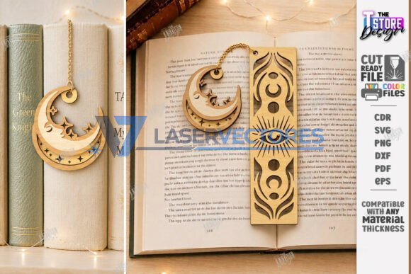 Marcapáginas de madera con dije - Imagen 2