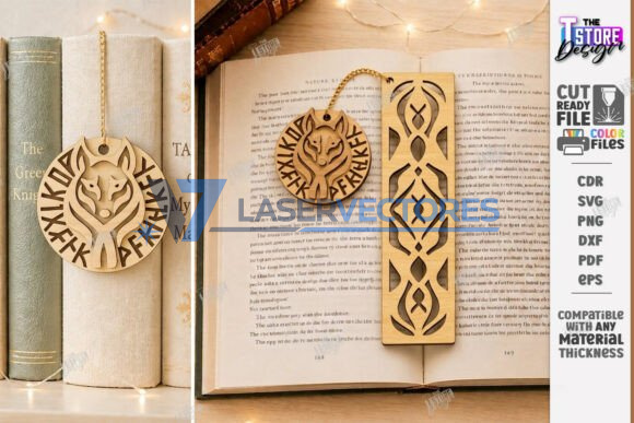 Marcapáginas de madera con dije - Imagen 4