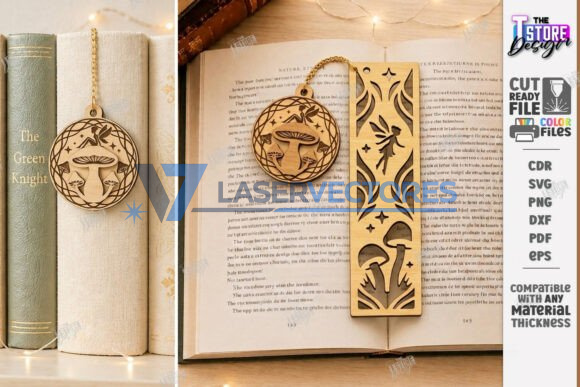 Marcapáginas de madera con dije - Imagen 5